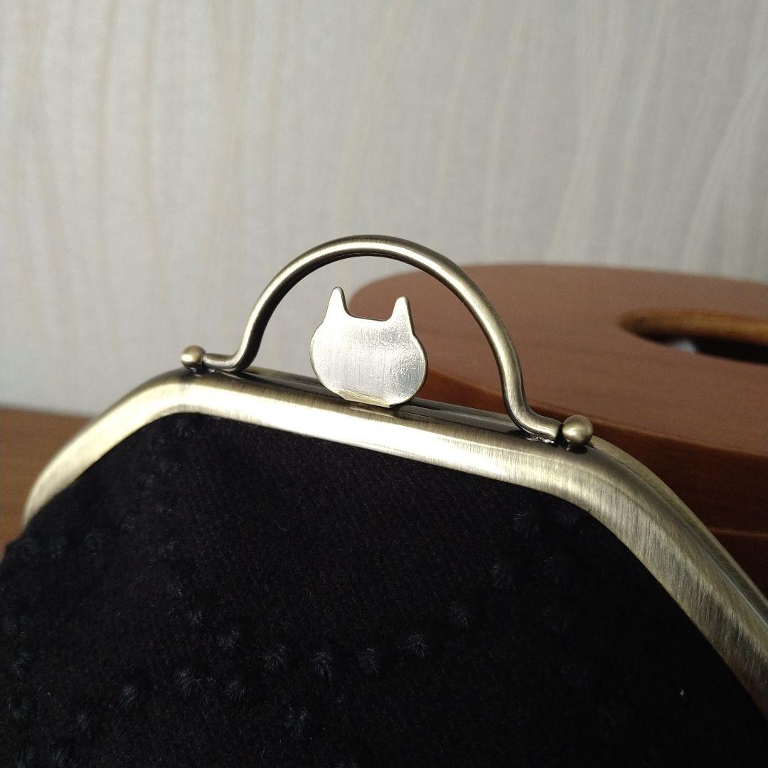new❁ 持ち手付き 猫の口金 がま口クラッチバッグ☆ミナペルホネンハンドメイド