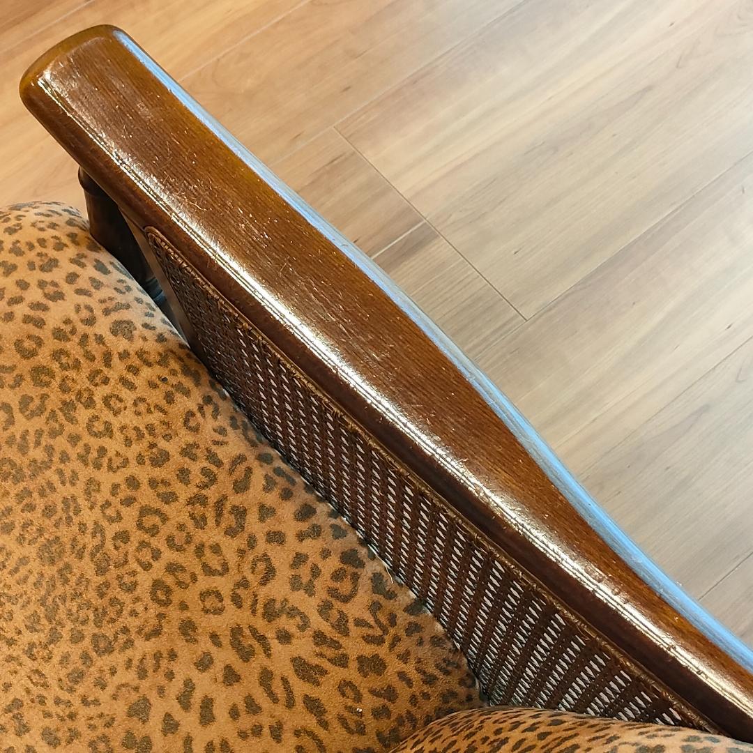 〈希少〉　カリモク　アームチェア　一人掛けソファ　ヒョウ　カゴメ①