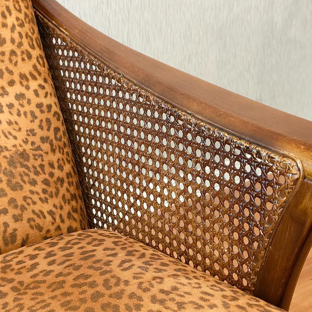 〈希少〉　カリモク　アームチェア　一人掛けソファ　ヒョウ　カゴメ①