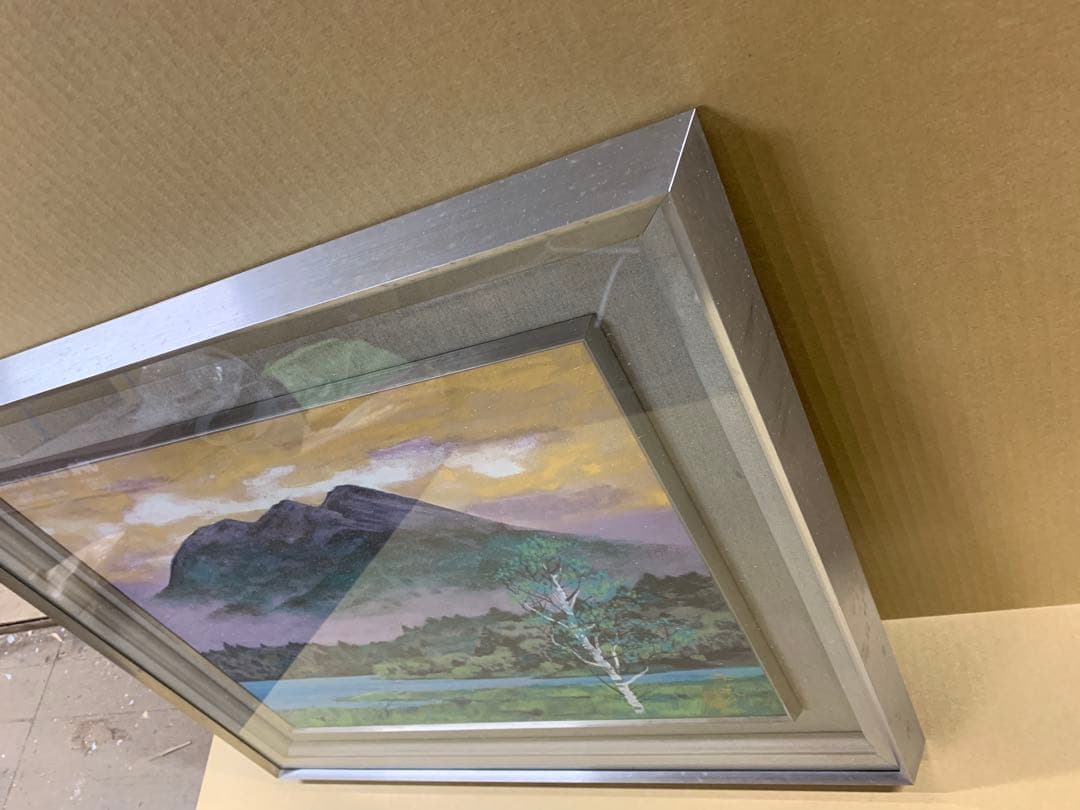 「X6934」真作 立石秀春 「朝」 日本画 10号 金落款 金泥仕様 共シール
