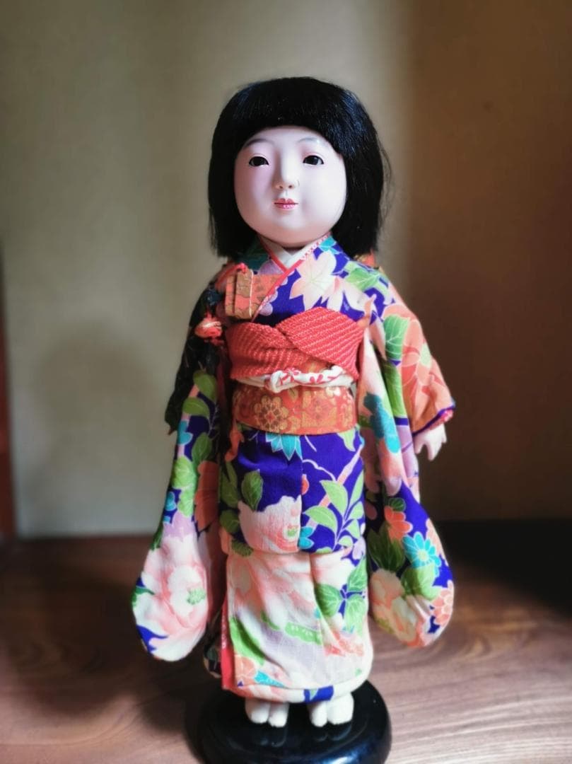 徳山・松乾斎東光□昭和初期□松月特製□岩村徳茂／縮緬しつけ糸付□市松人形□京人形