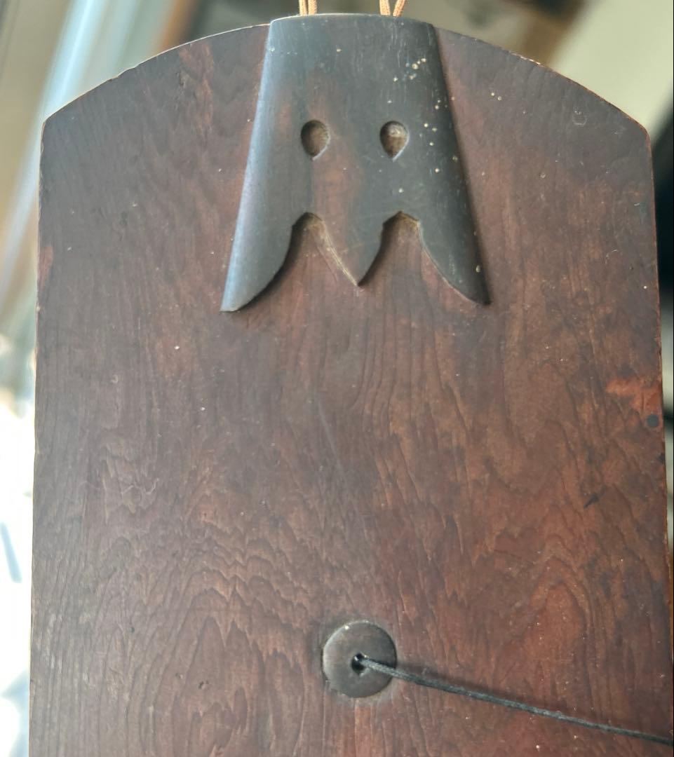 １枚板　短冊掛け　壁掛け 飾り台 花鳥画 雀 菊　時代物　飾り窓