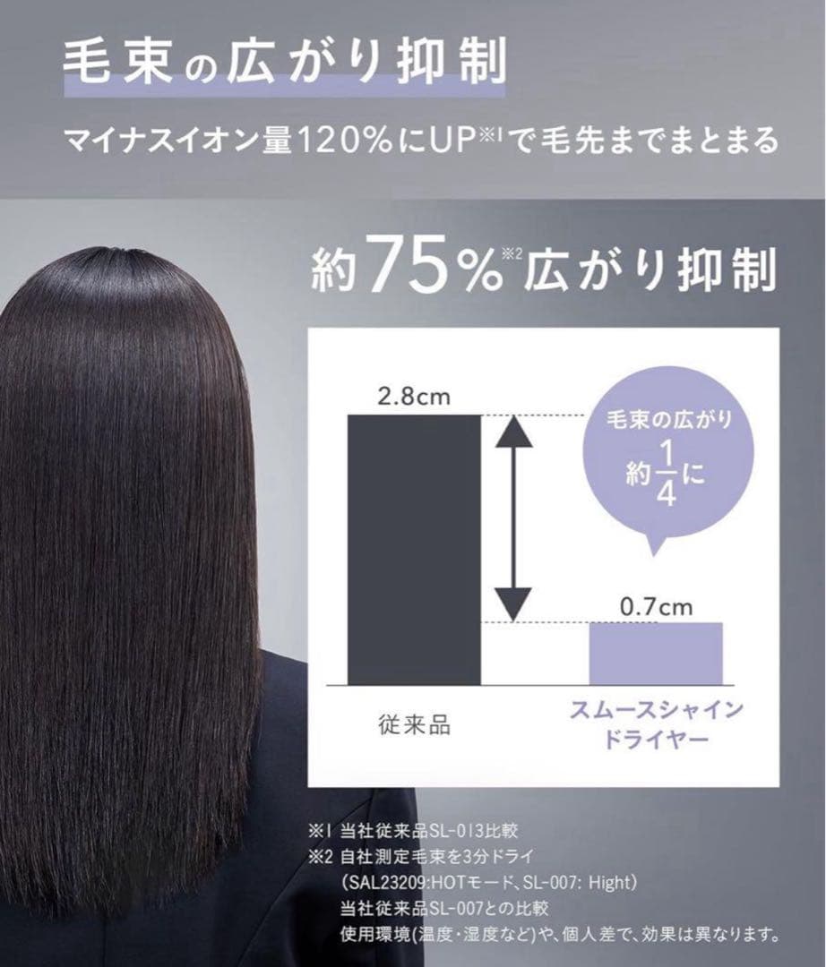 SALONIAスムースシャインドライヤー ホワイト