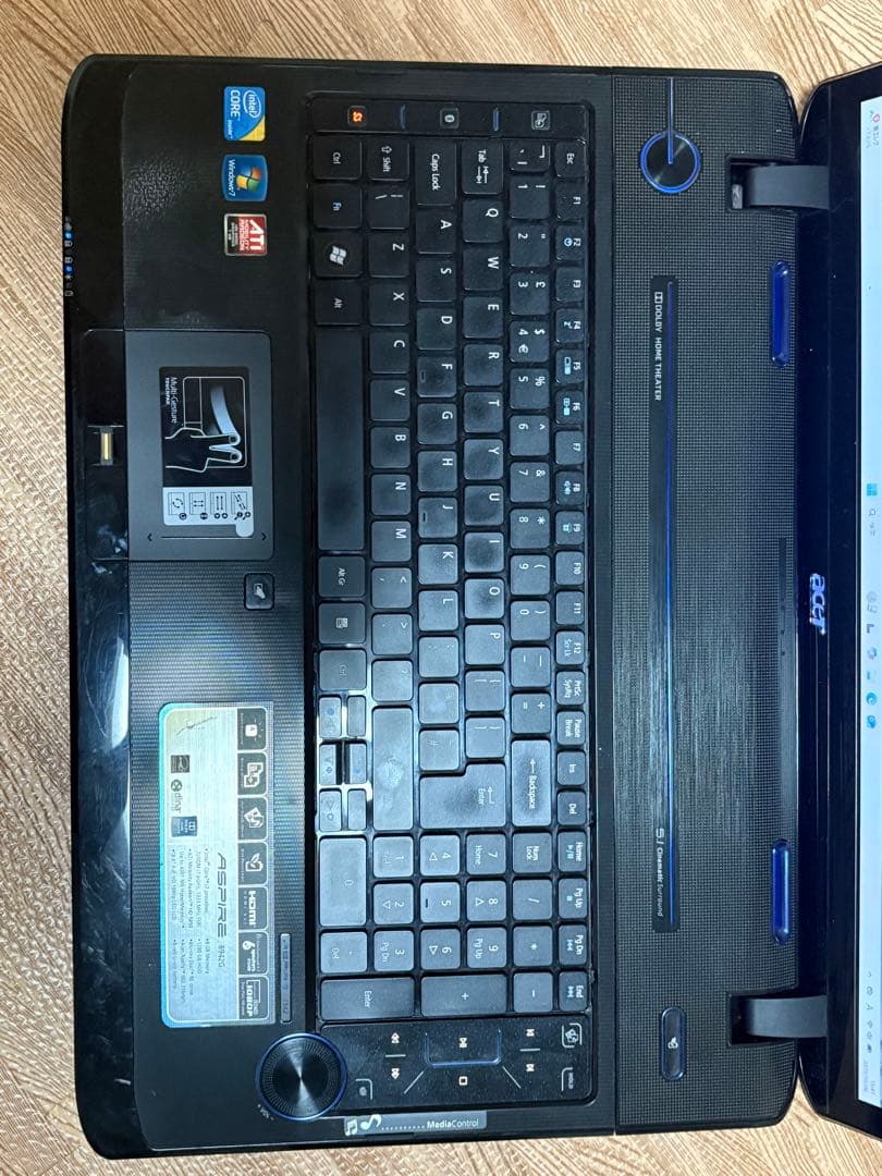 AcerノートPC/i7/8G/SSD240/ブルーレイ/Office2021