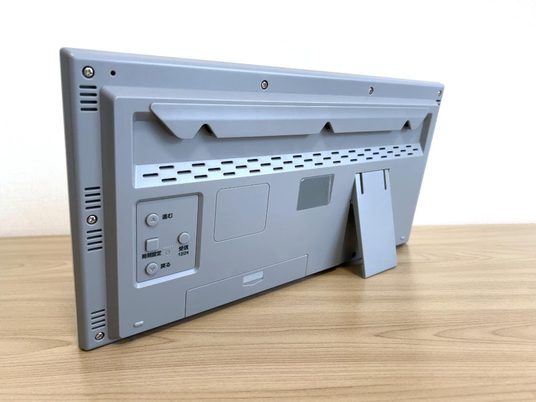 ★美品 MAG 壁掛け時計 置き時計 液晶 デジタル 電波時計 温湿度 大型 白