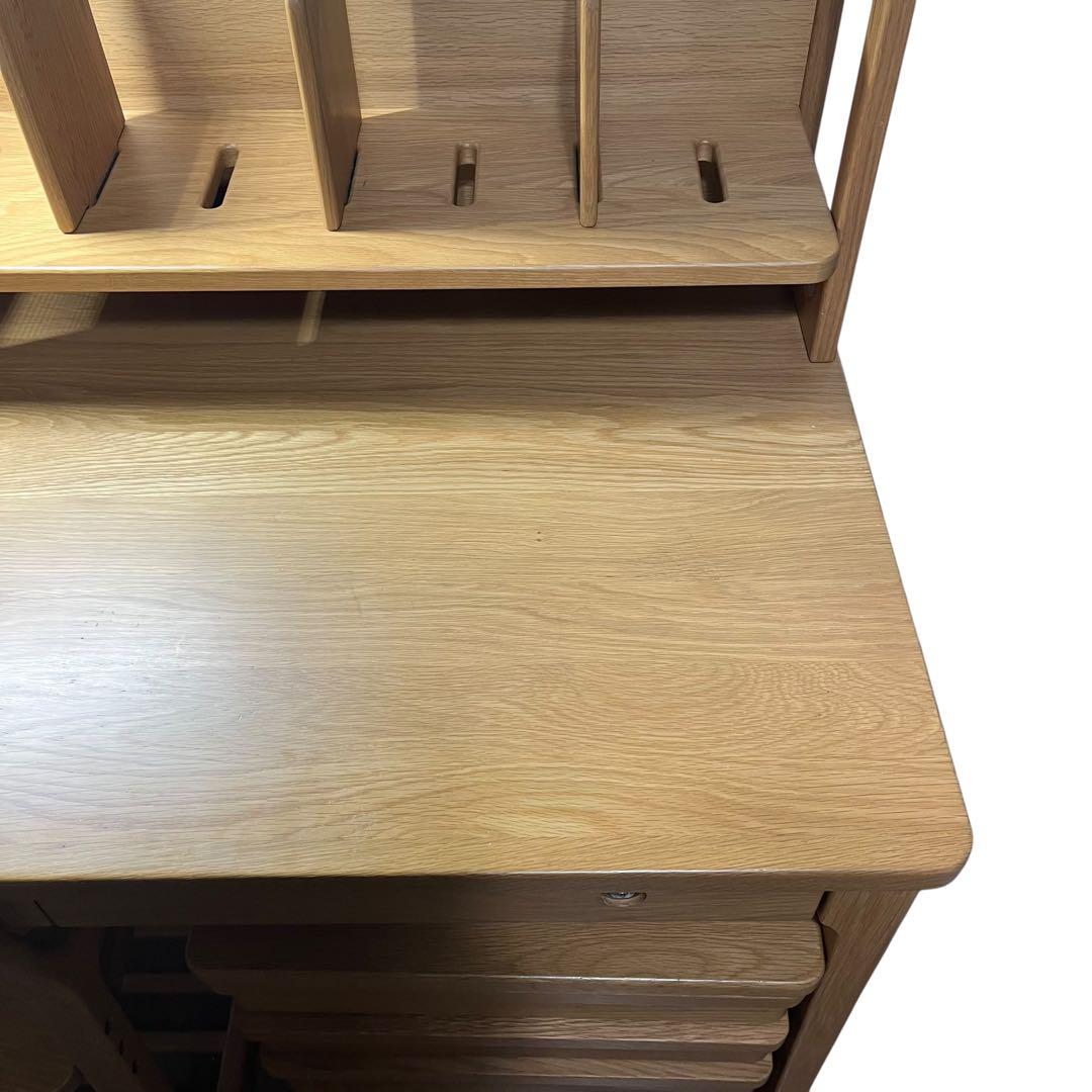 KEYUCA ケユカ　ニノス　学習机　デスク　子供用　鍵付き　照明付き　本棚付き