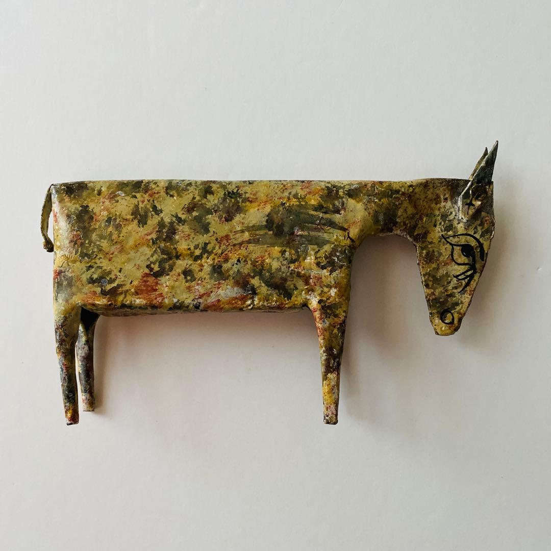 ヤギの置物　ブリキ　アンティーク