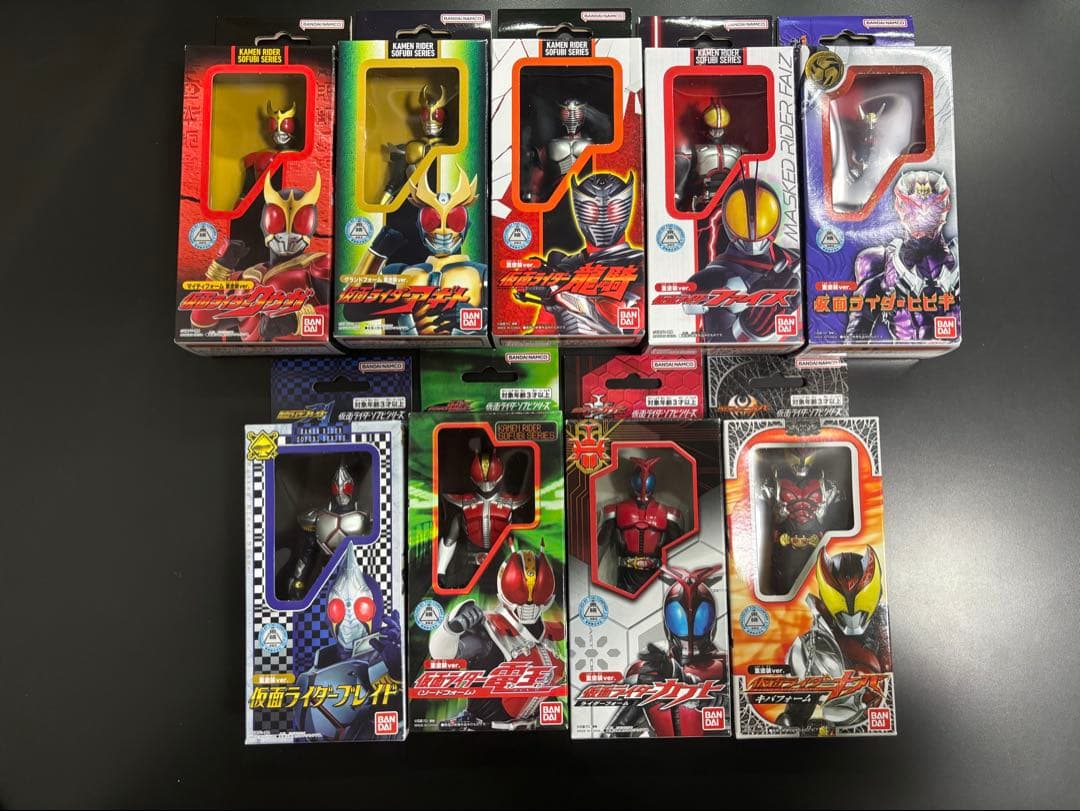 新品 仮面ライダー ソフビ 重塗装Ver. 　全9体セット 仮面ライダーストア