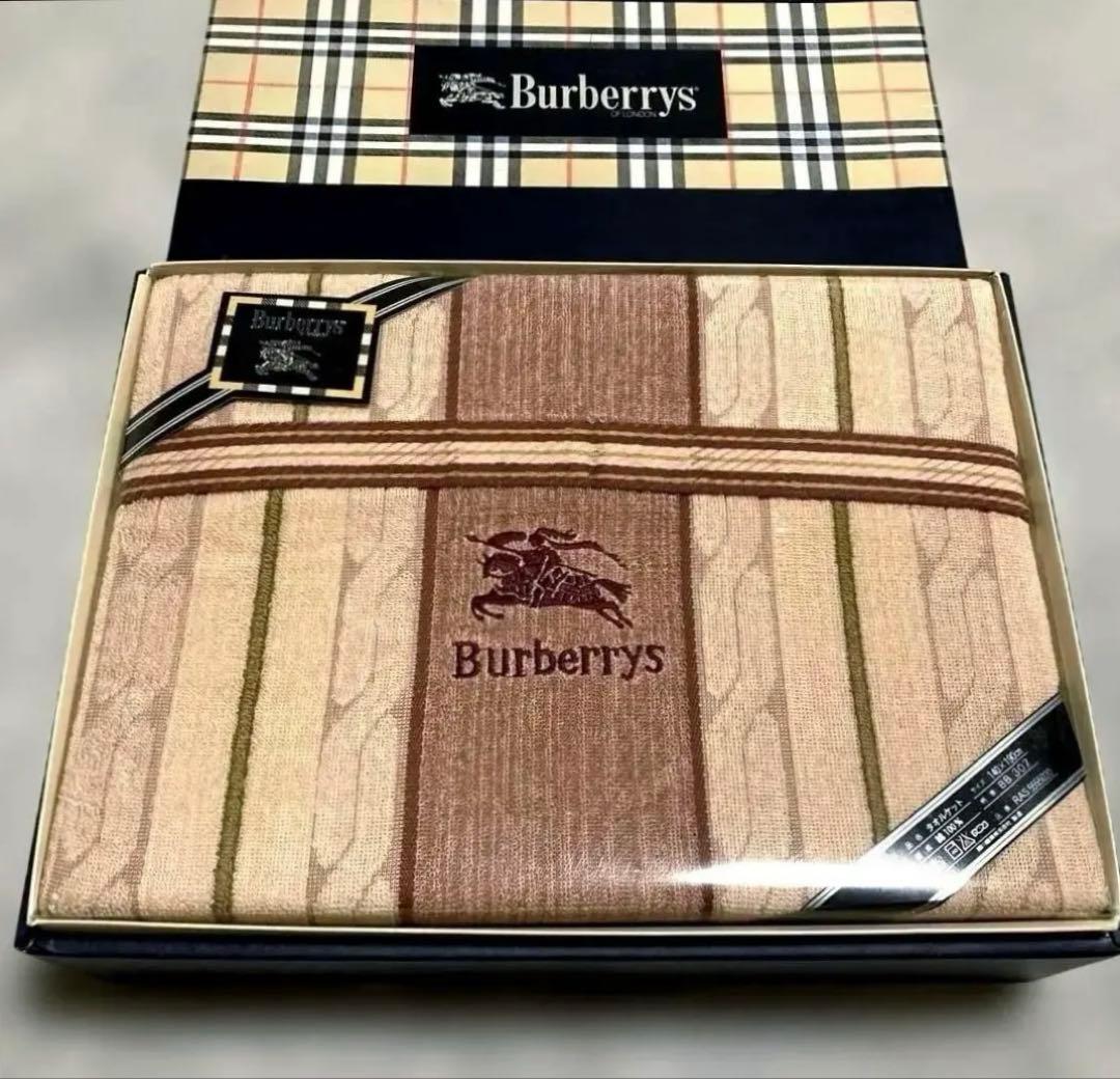BURBERRY タオルケット 【新品お箱入り】ホース刺繍、かわりおり