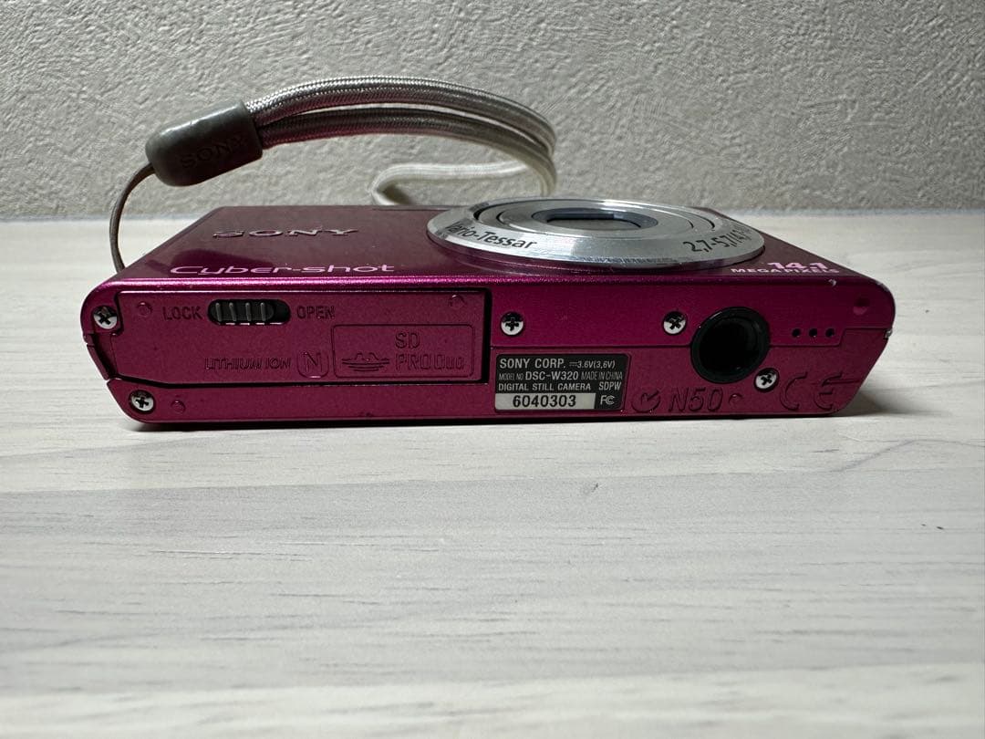 【稼働品】SONY デジタルカメラ　CyberShot DSC-W320 ピンク
