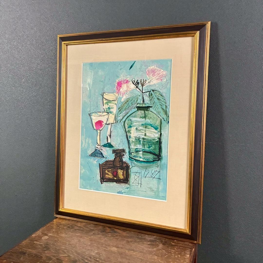 美品 須田剋太「ネムの花」リトグラフ 須田静承認印・証明シール有 国画会会員