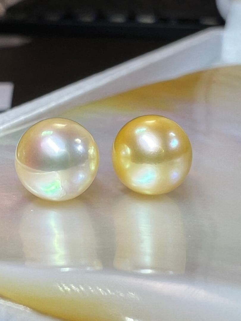 【至福のナチュラルゴールド☆】無調色　あこや真珠