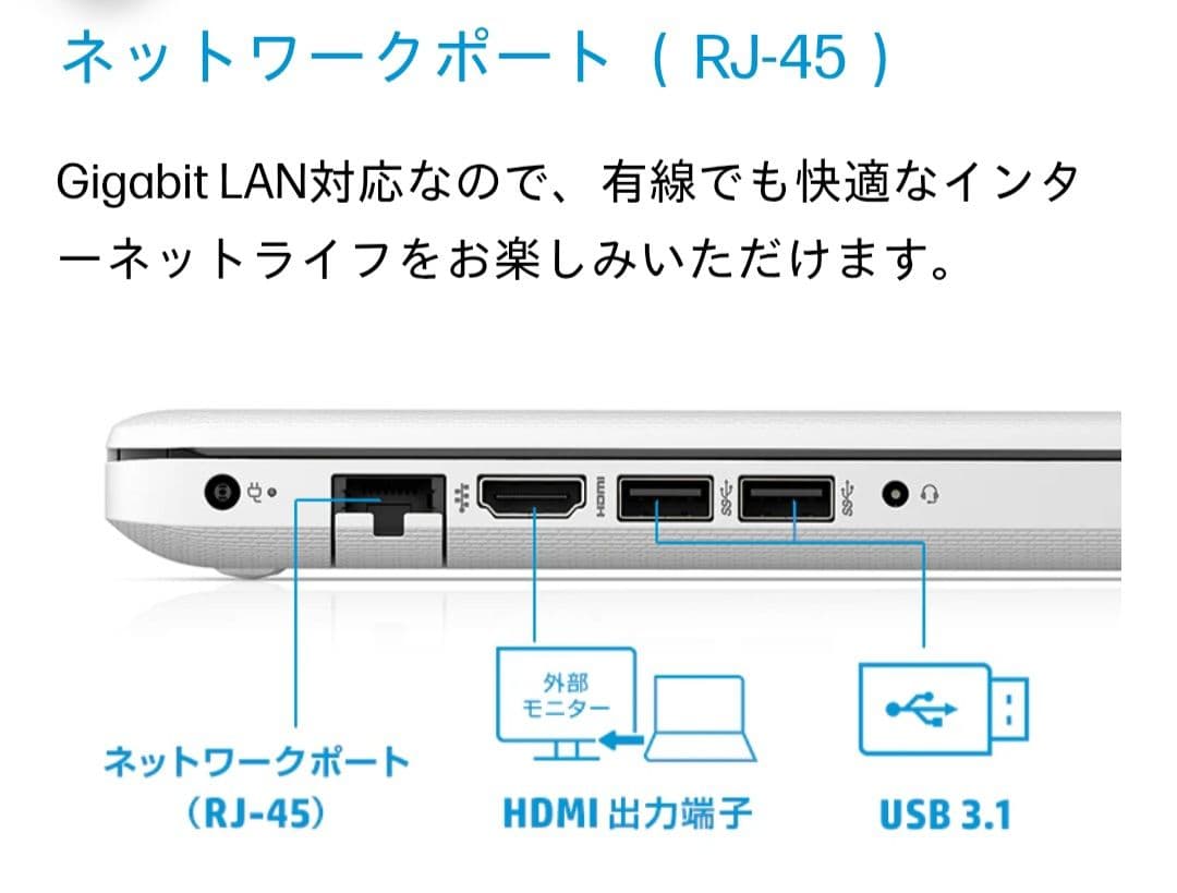 hp ノートパソコン 15-db0000 ホワイト ACアダプター付 ②