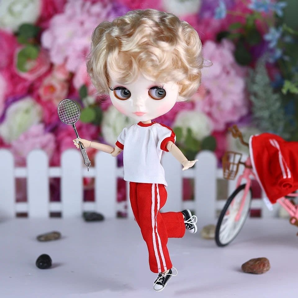 新品アイシードール ボーイシュ 金髪ショート アウトフィット フルセット