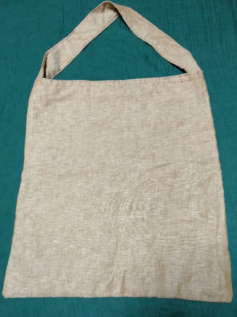 未使用【タイの手刺繍バッグ】リネン地・しっかり目の裏布付・一点物