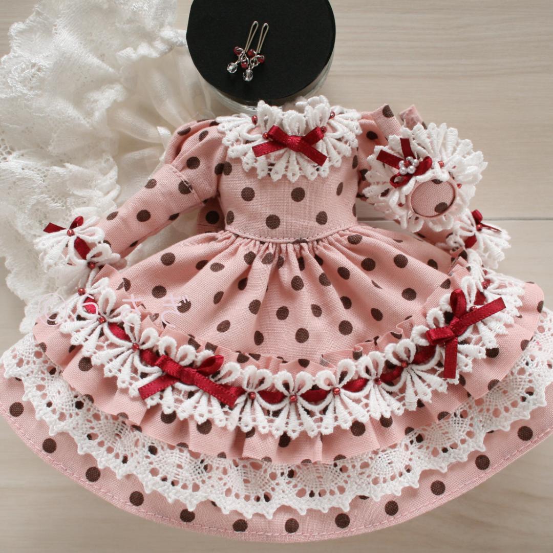 22㎝ドール用 ドレス パニエ ハット イヤリング ４点セット 【1231】