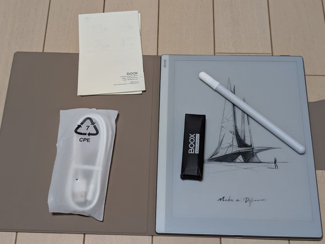 電子書籍リーダー Boox Go 10.3本体 純正スタイラスペン・カバー付き