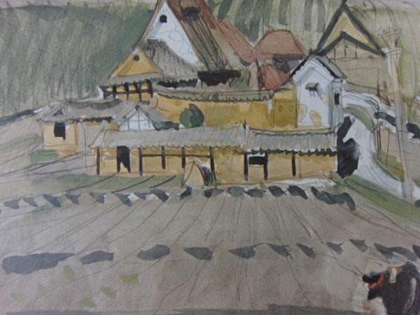 杉本健吉、〈奈良の春〉、希少な豪華限定版・大判額装用画集より、状態良好