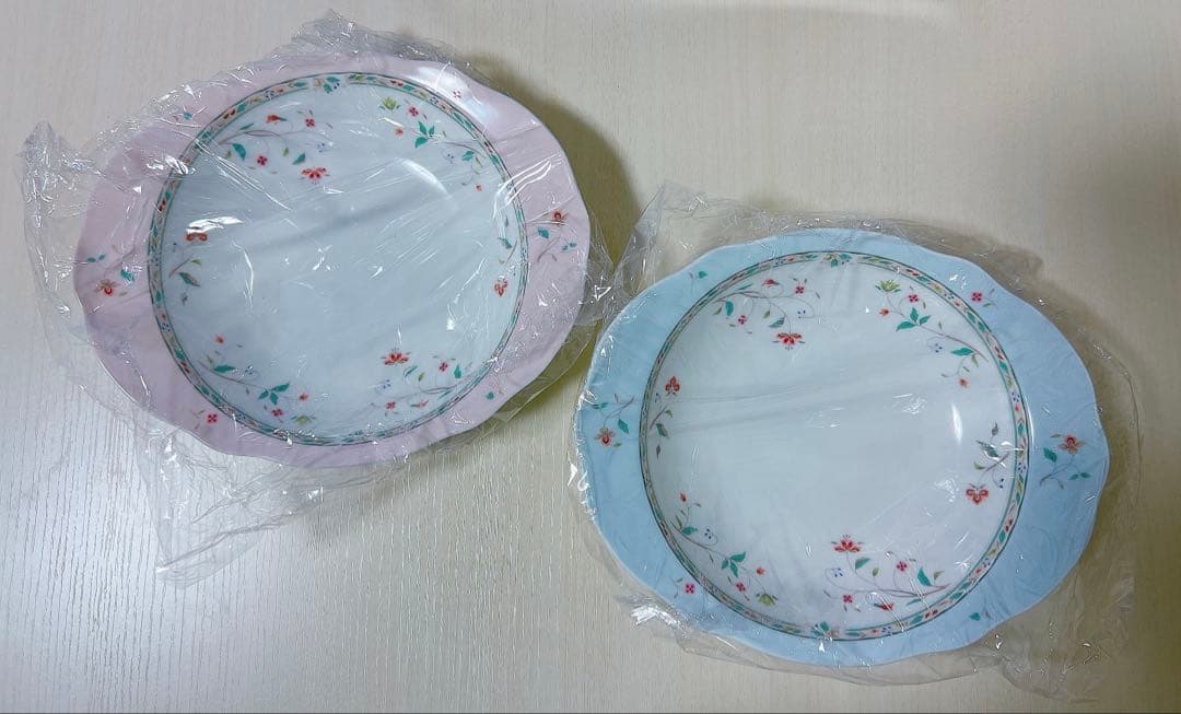 NORITAKE ノリタケ 花更紗 4409 カレー皿 ピンク ブルー