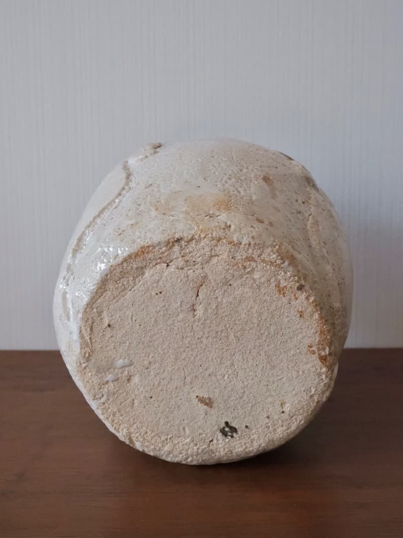 双面文　花瓶　現代芸術　華道具　内筒銅　箱付　Q2588