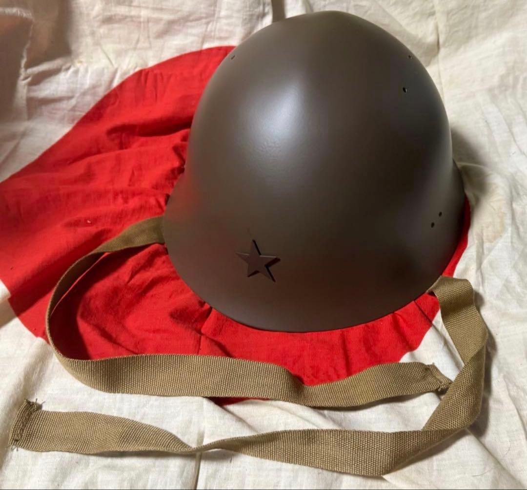 E）海軍九十式鉄帽覆と海軍90式鉄兜のセット(複製品）海軍のカバーと海軍の鉄兜★