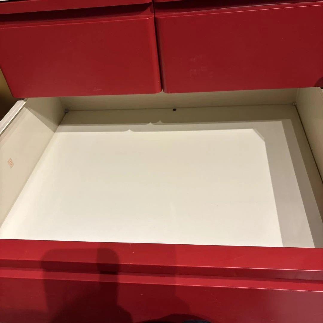 ZOJIRUSHI 赤い衣類収納ケース 2段式ヴィンテージ昭和レトロ激レアポップ