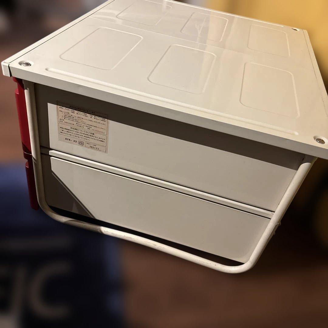ZOJIRUSHI 赤い衣類収納ケース 2段式ヴィンテージ昭和レトロ激レアポップ