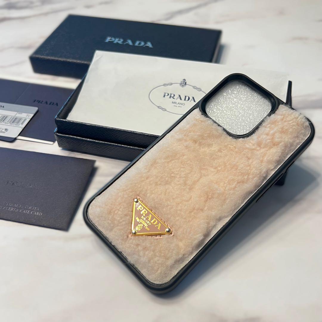 PRADA ピンクファー iPhone13pro アイフォンケース 箱付き