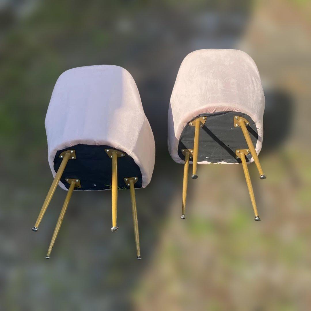 ベルベット ピンク 椅子 2脚セット　モダンチェア