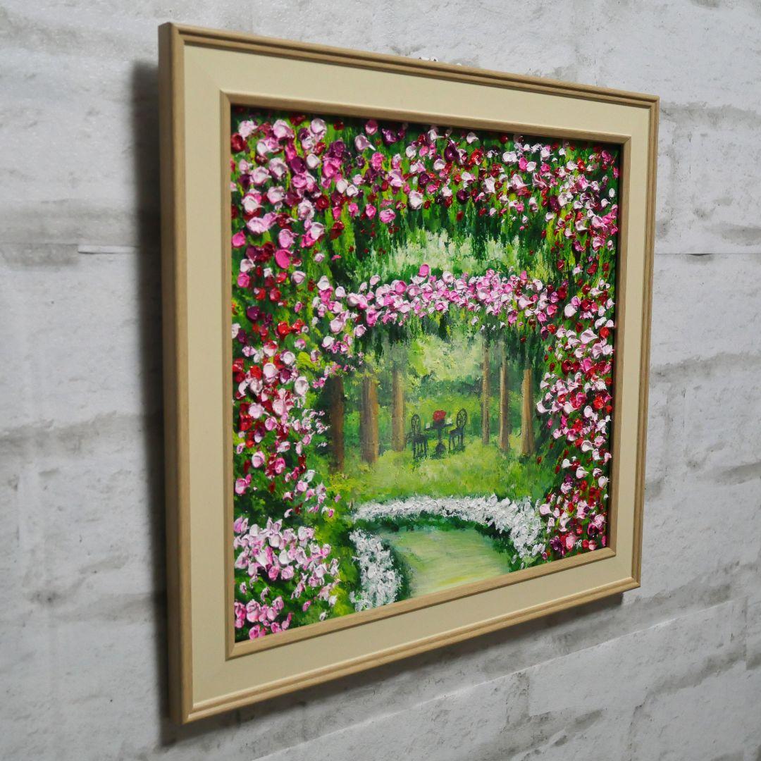 油絵 油彩 油彩画 絵 絵画【薔薇のお茶会】