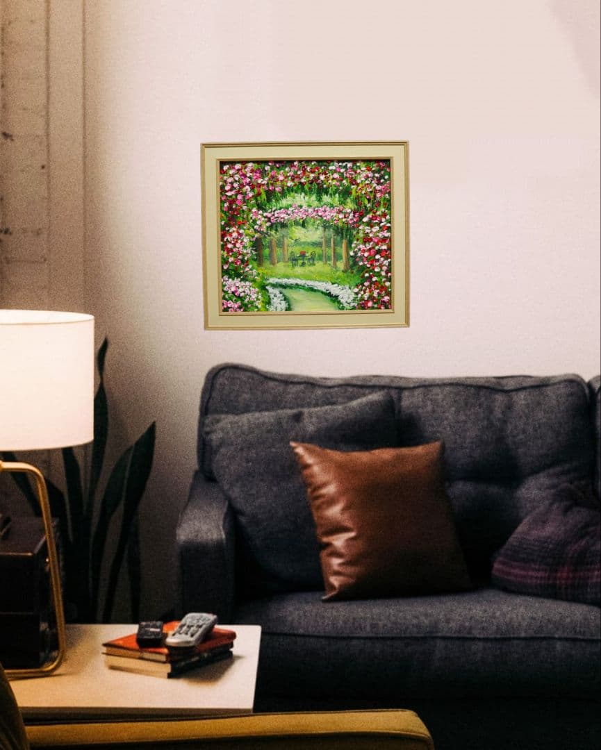 油絵 油彩 油彩画 絵 絵画【薔薇のお茶会】