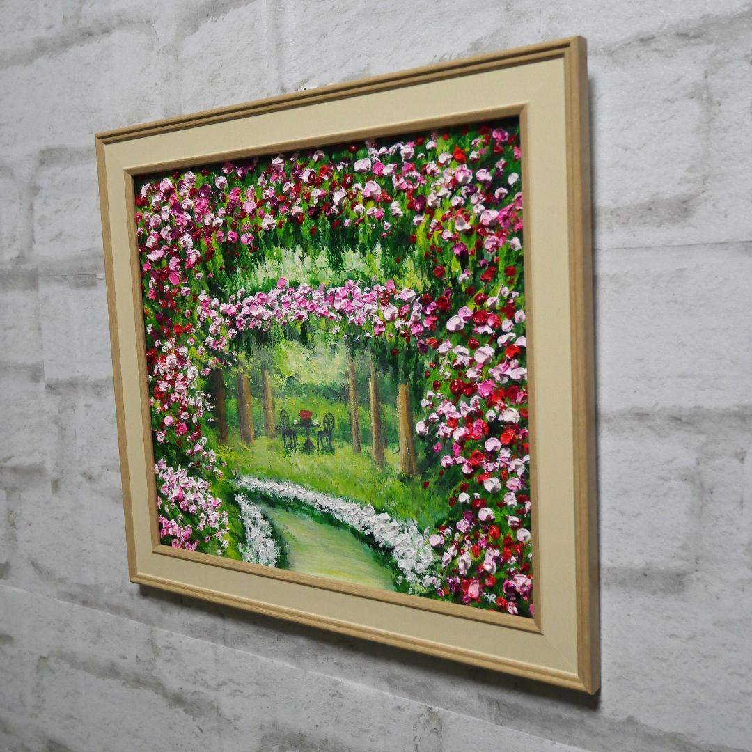 油絵 油彩 油彩画 絵 絵画【薔薇のお茶会】