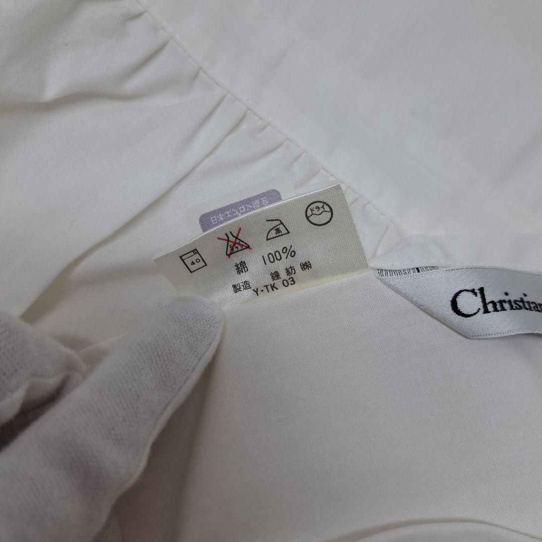 20260113　クリスチャンディオール　エプロン　刺繍　花　ホワイト　未使用