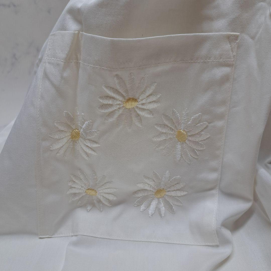 20260113　クリスチャンディオール　エプロン　刺繍　花　ホワイト　未使用