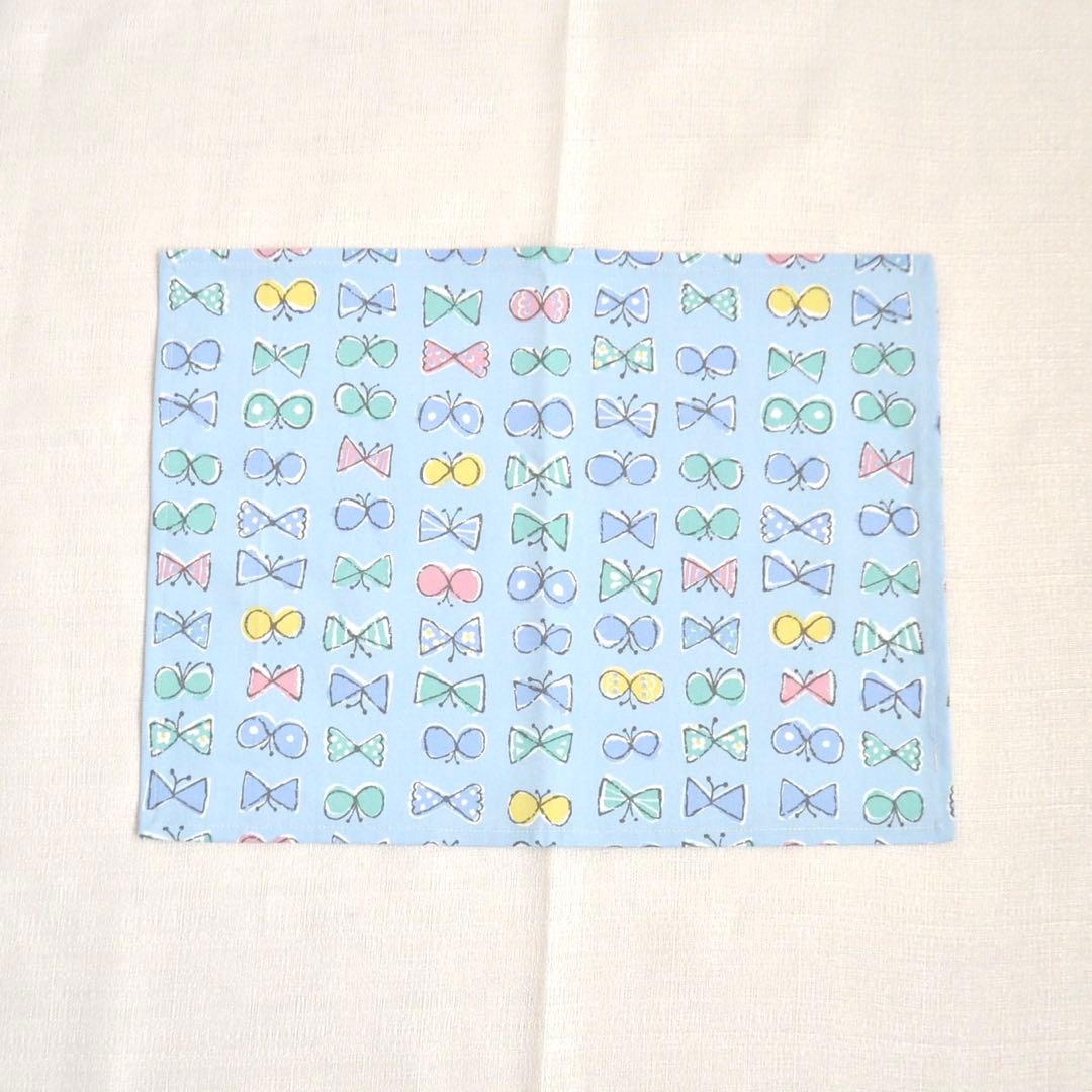 入園・入学準備6点セット　ちょうちょ　リボン　ブルー　イエロー　ミント　フリル