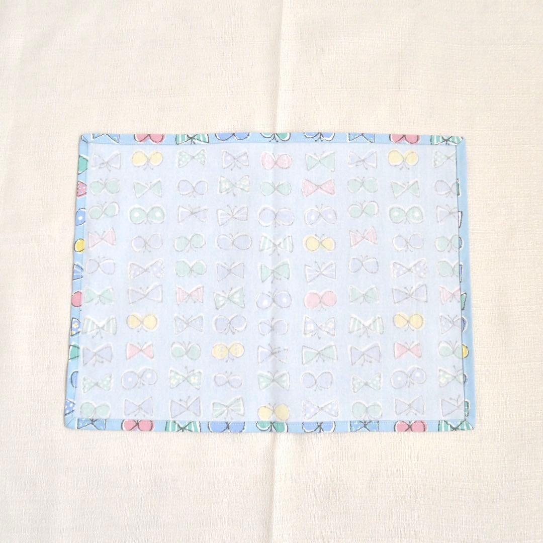 入園・入学準備6点セット　ちょうちょ　リボン　ブルー　イエロー　ミント　フリル