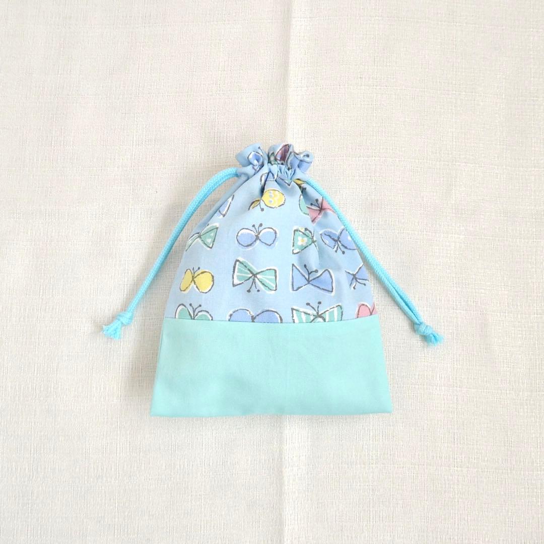 入園・入学準備6点セット　ちょうちょ　リボン　ブルー　イエロー　ミント　フリル