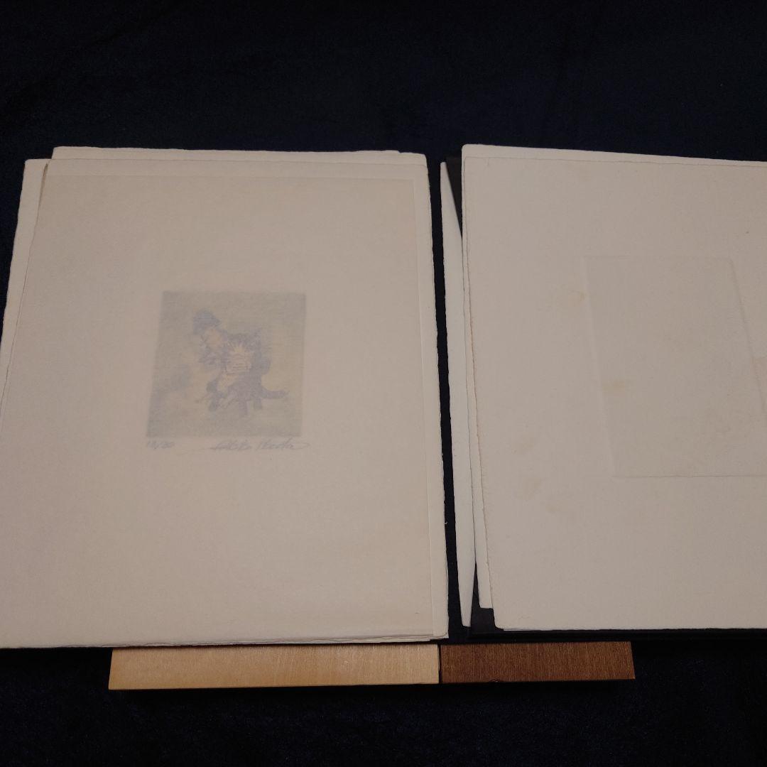 池田あきこ銅版画集 「ダヤンとジタン」13/30番　加藤史郎版画工房 サイン入り