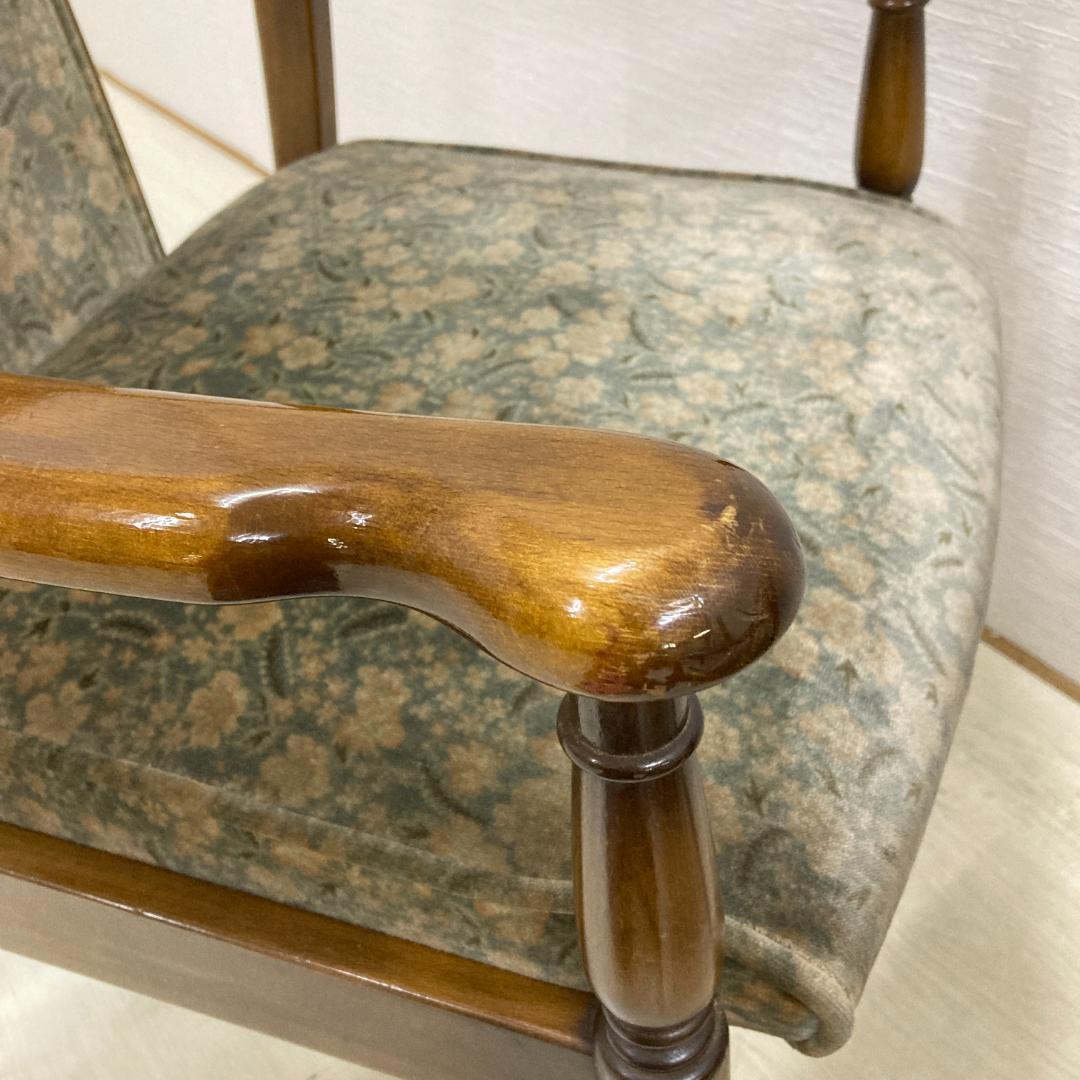 【オールドカリモク】コロニアル　一人掛けソファ　シングルソファ　椅子　２脚セット