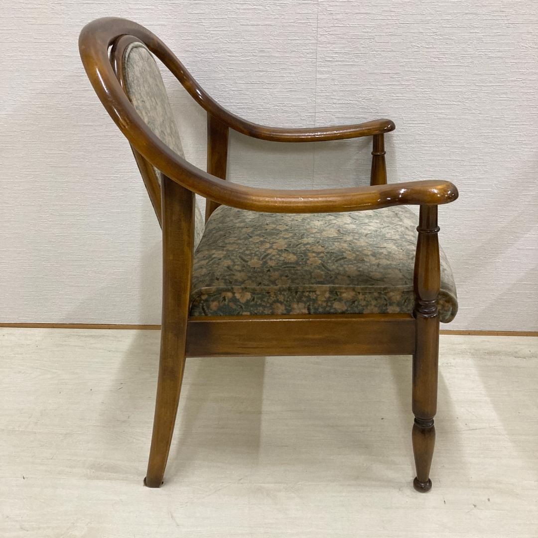 【オールドカリモク】コロニアル　一人掛けソファ　シングルソファ　椅子　２脚セット