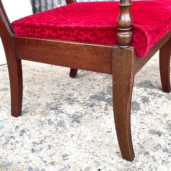 オールドマルニ　アームチェア　地中海　1Pソファ　レッド　カフェチェア　2