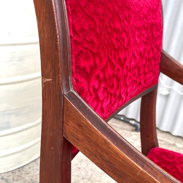 オールドマルニ　アームチェア　地中海　1Pソファ　レッド　カフェチェア　2