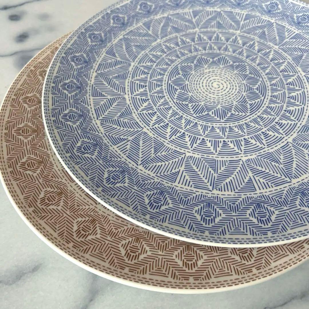 Villeroy&Boch ALGO プレート320 マルーン/ブルー各1枚