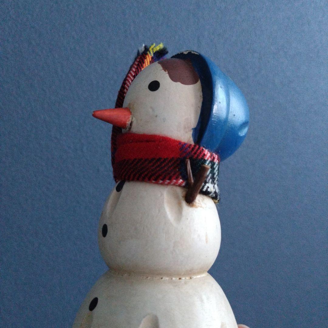 ヴィンテージ　木製　スノーマン親子　北欧　クリスマス