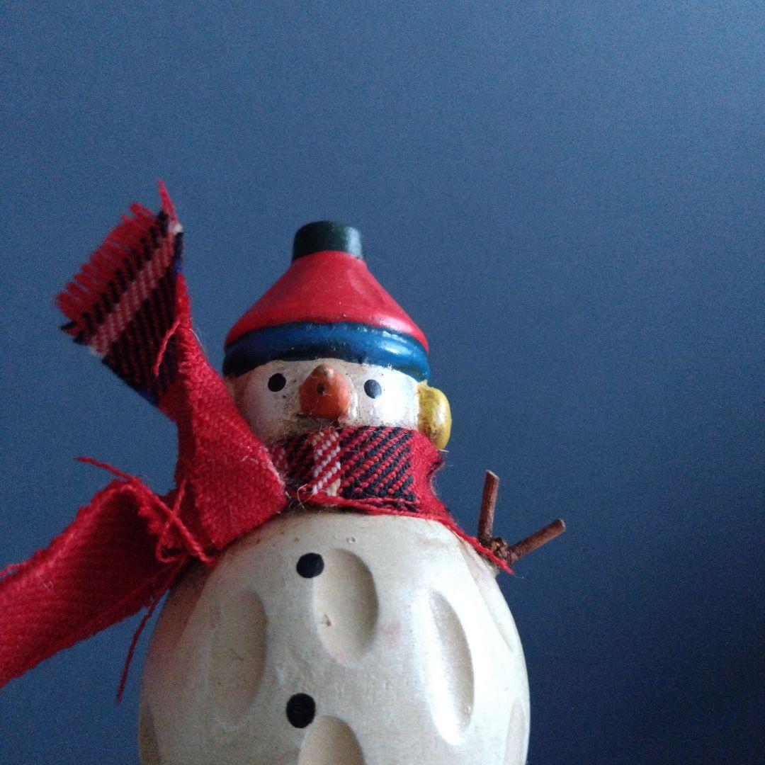 ヴィンテージ　木製　スノーマン親子　北欧　クリスマス