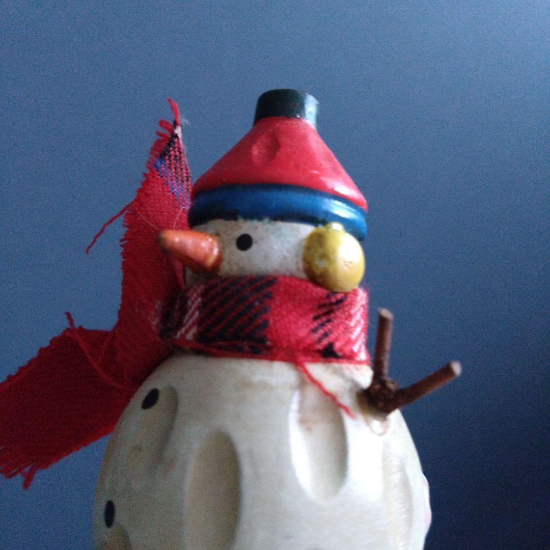 ヴィンテージ　木製　スノーマン親子　北欧　クリスマス