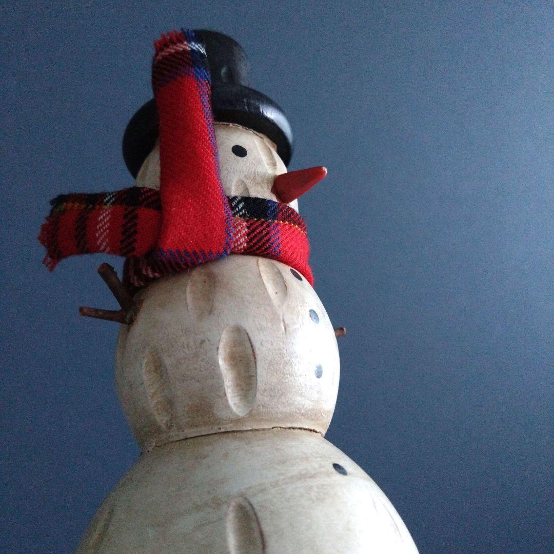 ヴィンテージ　木製　スノーマン親子　北欧　クリスマス
