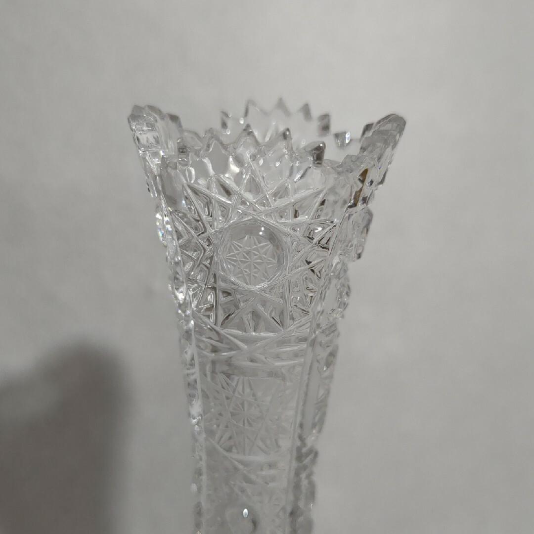 ボヘミアンガラス 500PK 一輪挿し クリア カットグラス 美品
