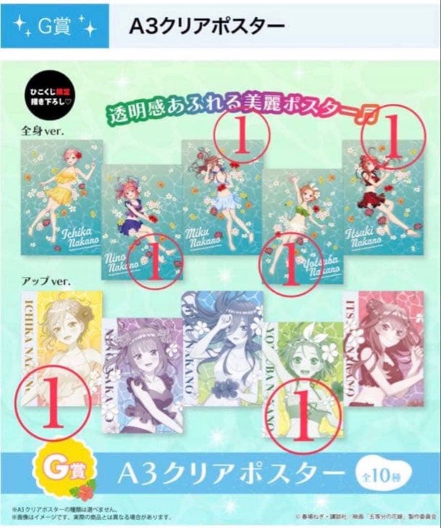 24点　五等分の花嫁　映画　ひこくじ　水着　日本 アニメ　マンガ　まとめ売り