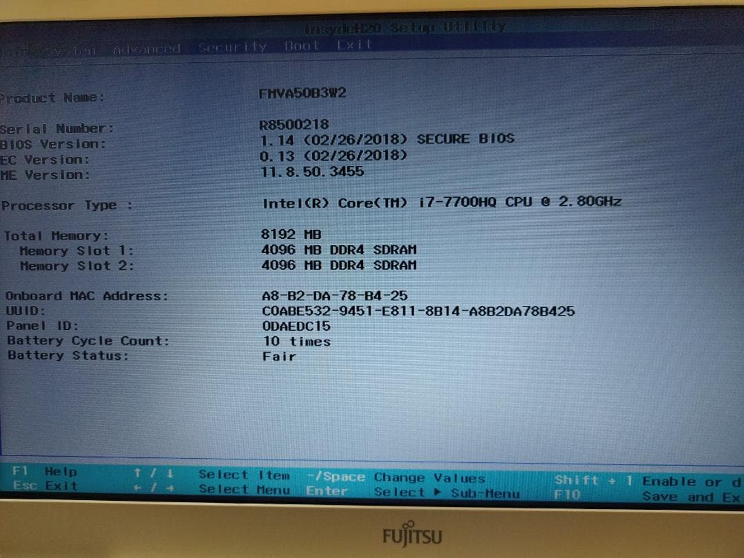 富士通 lifebook Win11 第7世代 i7 8GB SSD 512GB